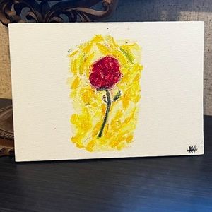 Thy House Original, Oil Pastel, Rose